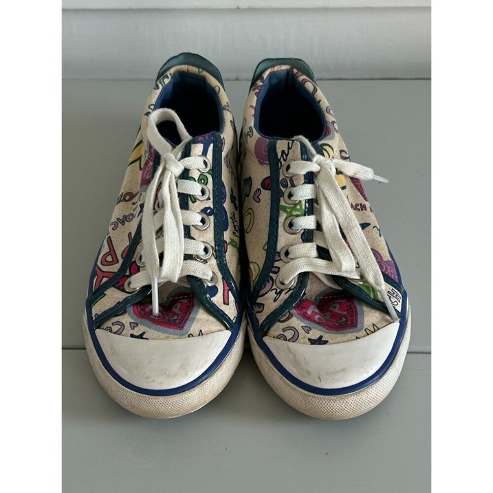 Coach Leatherware Womens Multicolor Poppy Barrett Lace-Up Sneakers Size 5.5B
